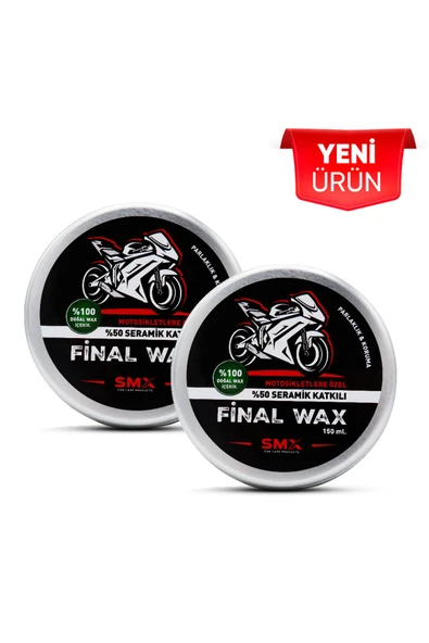 SMX Motosikletlere Özel Final Wax 150 ml 2 Adet + Hediye Takoz Cila Süngeri ürün görseli 1