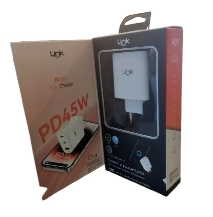 LİNKTECH 45w USB + USB-C (TYPE-C) Süper Hızlı Şarj Aleti Adaptörü Orjinal Muadil Ürün ürün görseli 1