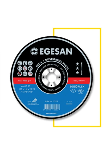 Egesan Paslanmaz Inox Kesici Taş 180x1,9x22,23 ürün görseli 1