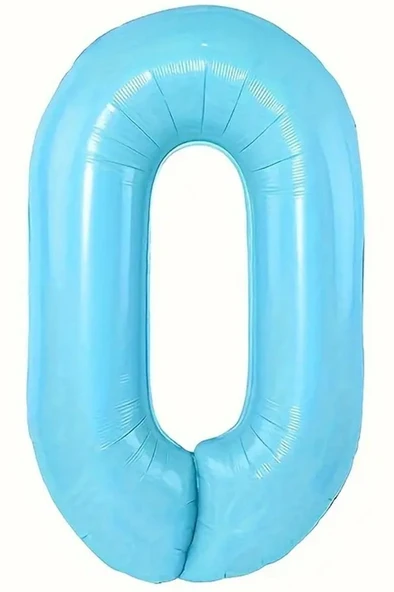 Beysüs Mavi 0 Rakam Folyo Balon 80 cm ürün görseli 1