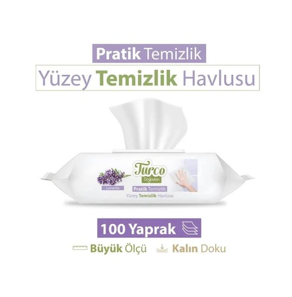 Turco Doğadan Lavantalı Yüzey Temizlik Havlusu 100 Yaprak ürün görseli 1