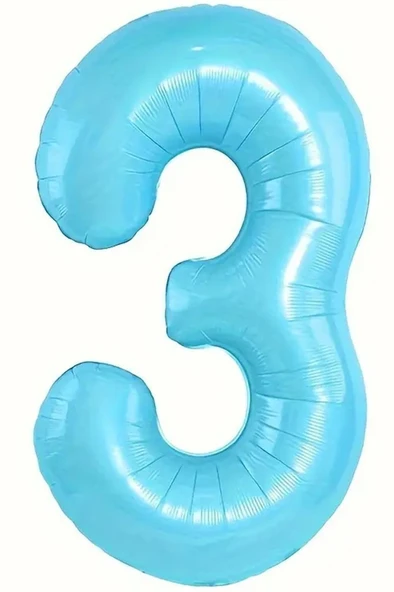 Beysüs Mavi 3 Rakam Folyo Balon 80 cm ürün görseli 1