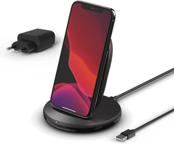 Belkin BoostCharge 15W Kablosuz Şarj Standı (Qi Şarj Standı) - Siyah Teşhir ürün görseli 1