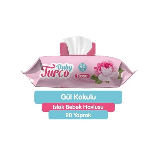 Bebek Islak Mendili Gül Kokulu 90 Yaprak ürün görseli 1