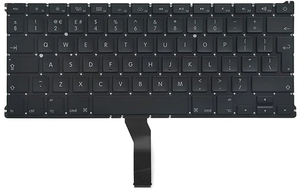 Macbook Air 13 A1369 A1466 2011/2015 Klavyesi Siyah US / B.Enter (F Klavye) ürün görseli 1