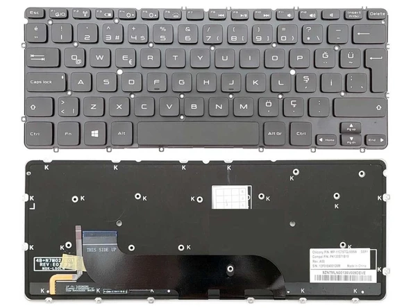 Dell XPS 13-L321X Notebook Klavyesi - Siyah - TR - Işıklı ürün görseli 1