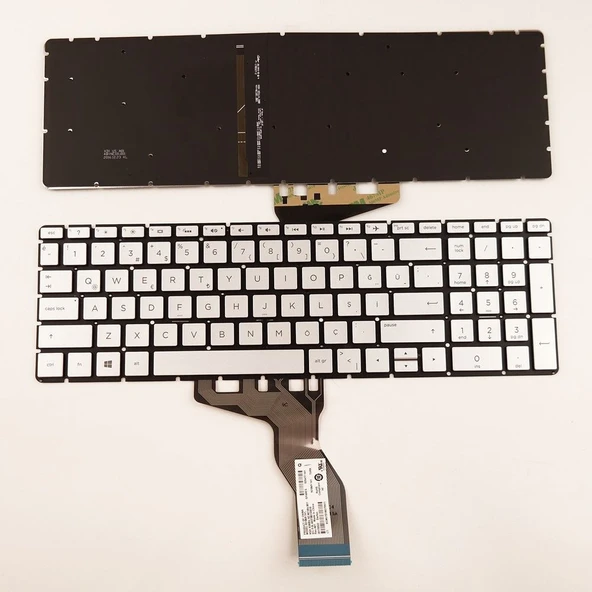 Hp Pavilion 15-cc500 15-cc501nt 1ZA94EA Klavyesi (Silver, Gri TR) ışıklı ürün görseli 1