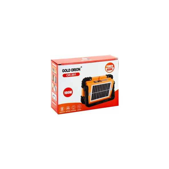 GOLD ORİON EL FENERİ GÜNEŞ PANELİ USB ŞARJLI 100W OR-881 8459 ürün görseli 1