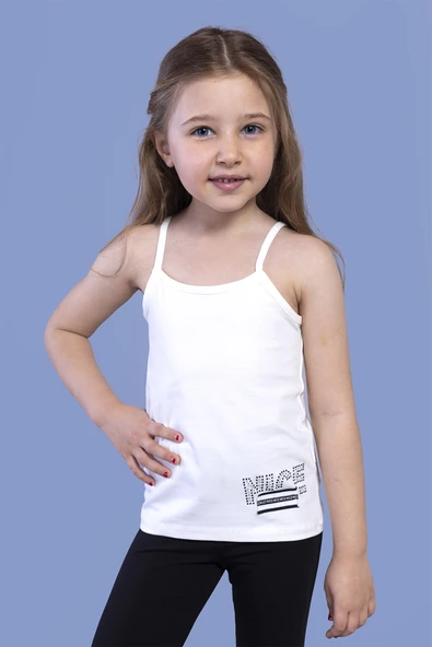 Toontoy Kız Çocuk Taş İşlemeli Atlet - Resim 4
