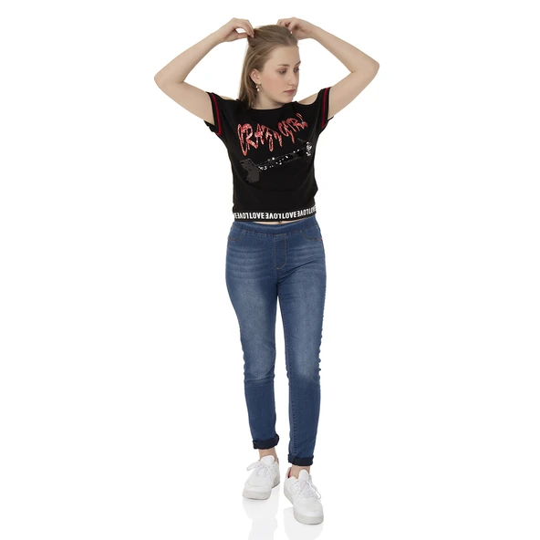 Toontoy  Kız Çocuk T-Shirt Crazy Gırl Baskılı ürün görseli 1