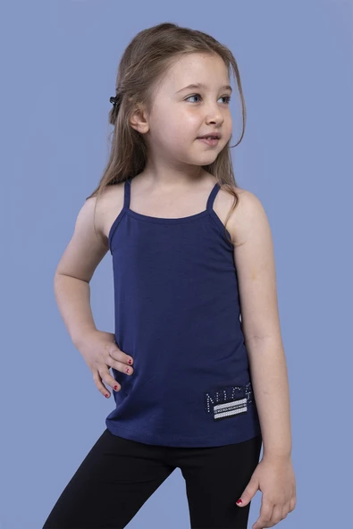 Toontoy Kız Çocuk Taş İşlemeli Atlet - Resim 6