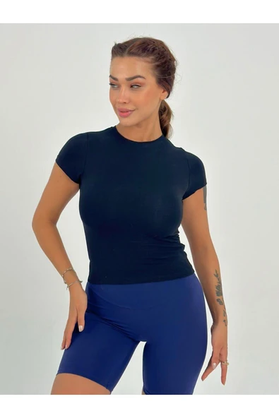 Fitted/vücuda Oturan Crop T-shirt - Resim 3