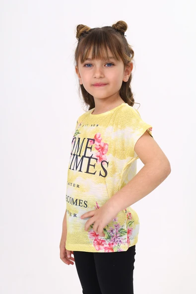 Toontoy Kız Çocuk Sometimes Baskılı Tişört - Resim 4