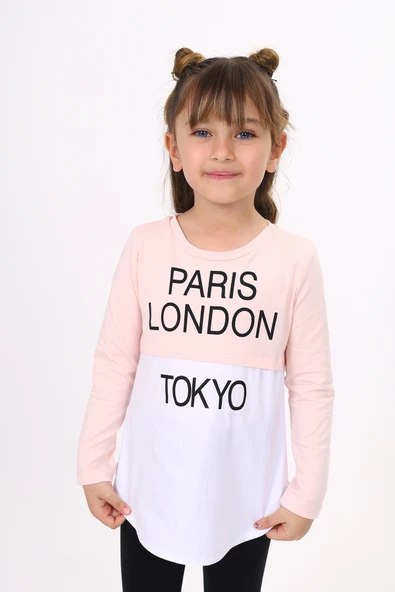 Toontoy Kız Çocuk Paris London Baskılı T-Shirt ürün görseli 1