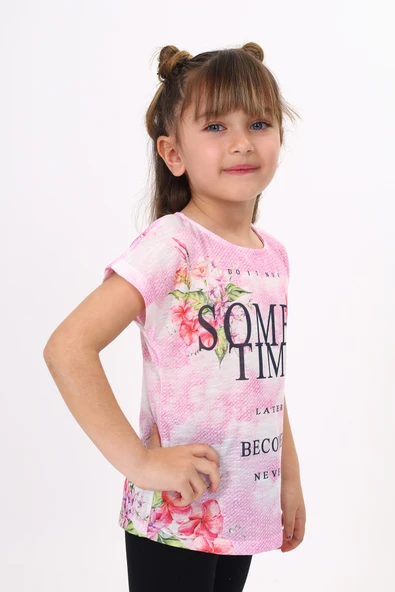 Toontoy Kız Çocuk Sometimes Baskılı Tişört - Resim 8
