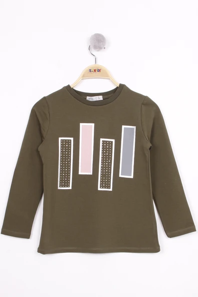 Toontoy Kız Çocuk Kareli Baskılı T-Shirt ürün görseli 1