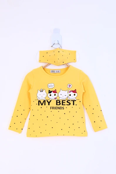 Toontoy Kız Çocuk My Best Friends Baskılı Tişört ürün görseli 1