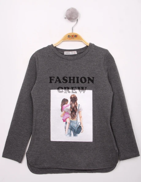 Toontoy Kız Çocuk Fashion Baskılı Tişört ürün görseli 1