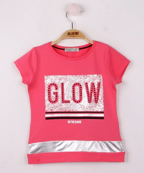 Toontoy Kız Çocuk Glow Baskılı Tişört ürün görseli 1