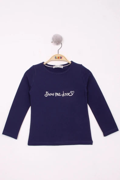 Toontoy Kız Çocuk Show Me Love Nakışlı T-Shirt ürün görseli 1