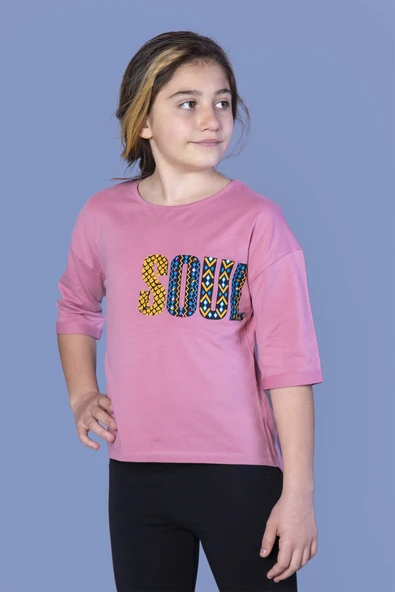 Toontoy Kız Çocuk Soul Baskılı Tişört ürün görseli 1