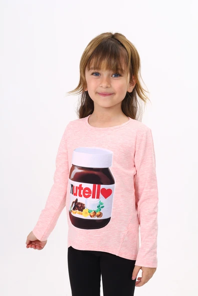 Toontoy Kız Çocuk Nutella Baskılı T-Shirt ürün görseli 1