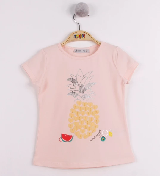 Toontoy Kız Çocuk Ananas Baskılı Tişört ürün görseli 1