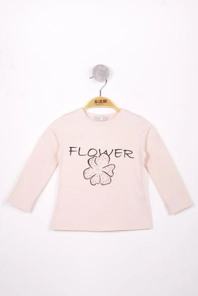 Toontoy Kız Çocuk Flower Baskılı T-Shirt ürün görseli 1