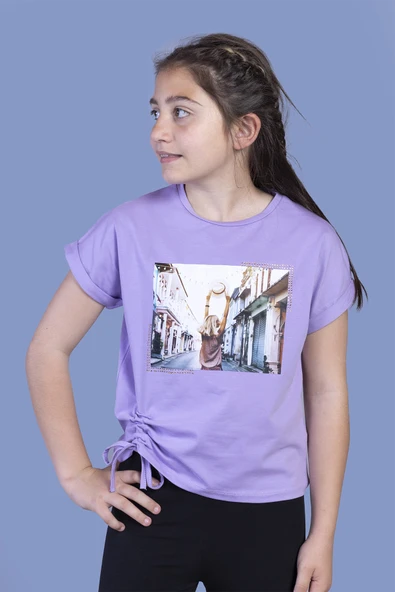 Toontoy Kız Çocuk Dijital Baskılı Tişört ürün görseli 1