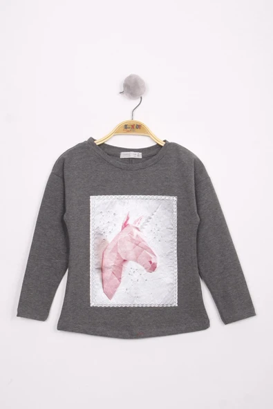 Toontoy Kız Çocuk Boynuzlu T-Shirt ürün görseli 1