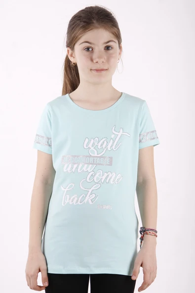 Toontoy Kız Çocuk Slogan Baskılı Tişört ürün görseli 1
