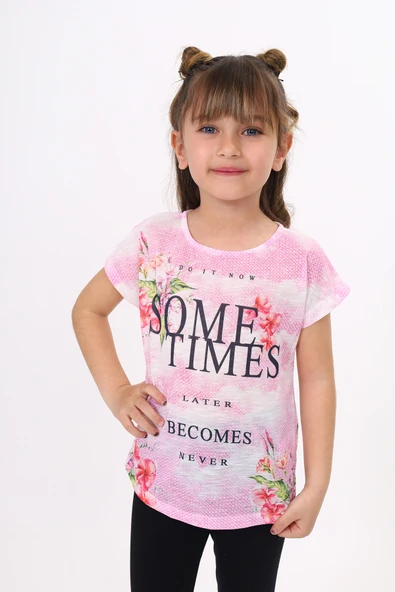 Toontoy Kız Çocuk Sometimes Baskılı Tişört - Resim 6