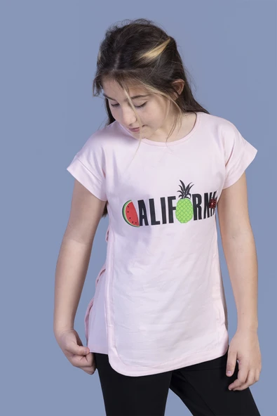 Toontoy Kız Çocuk California Baskılı Tişört ürün görseli 1