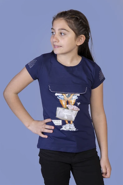 Toontoy Kız Çocuk Baskılı Tişört ürün görseli 1