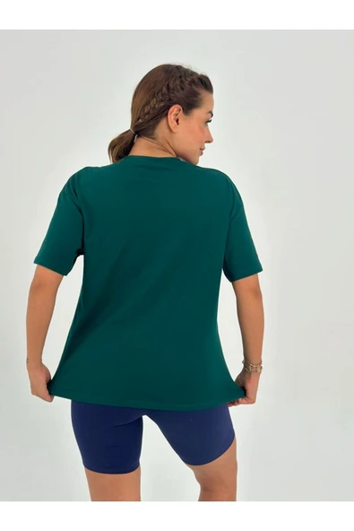 Baskısız Basıc Pamuklu Oversize T-shirt - Resim 7