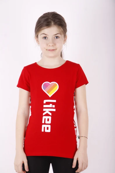 Toontoy Kız Çocuk Likee Baskılı Tişört ürün görseli 1