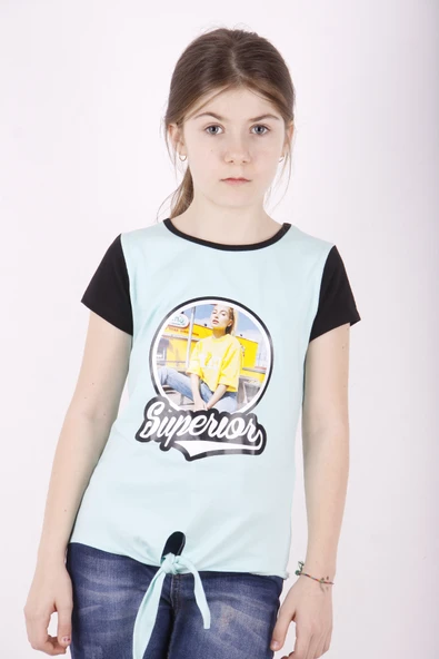 Toontoy Kız Çocuk Superior Baskılı Tişört ürün görseli 1
