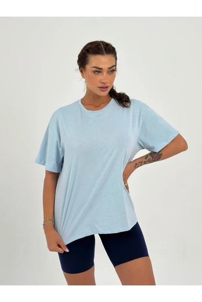 Baskısız Basıc Pamuklu Oversize T-shirt - Resim 11