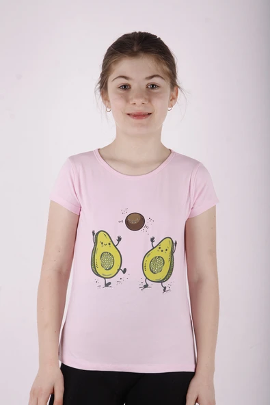 Toontoy Kız Çocuk Avakado Baskılı Tişört ürün görseli 1