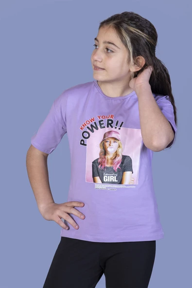 Toontoy Kız Çocuk Power Baskılı Tişört ürün görseli 1