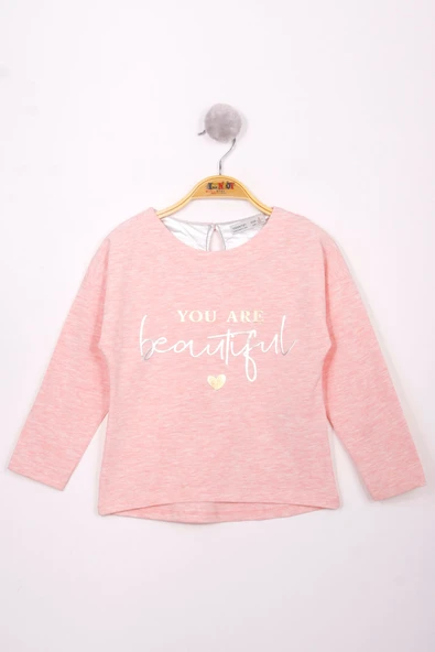 Toontoy Kız Çocuk Yazı Varaklı T-Shirt ürün görseli 1