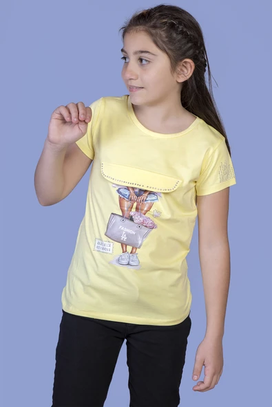 Toontoy Kız Çocuk Baskılı Tişört - Resim 4