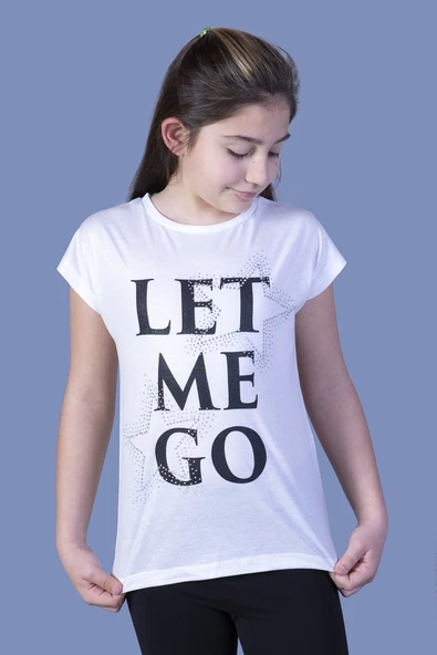 Toontoy Kız Çocuk Let Me Go Baskılı Tişört ürün görseli 1