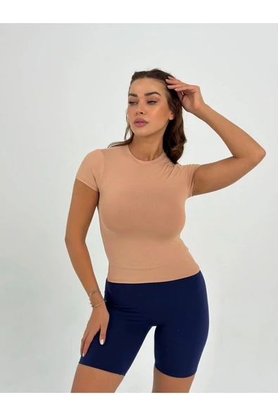Fitted/vücuda Oturan Crop T-shirt - Resim 11