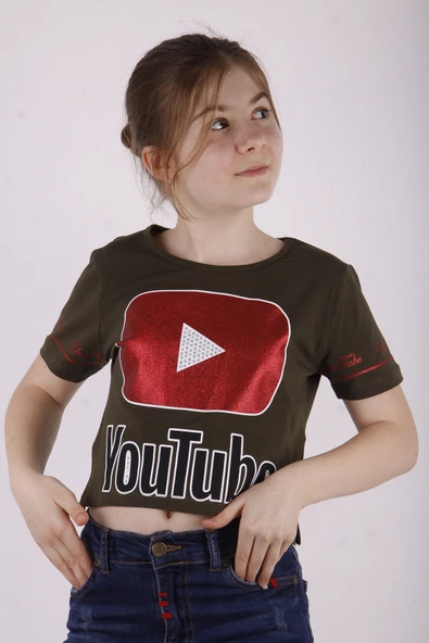 Toontoy Kız Çocuk YouTube Baskılı Tişört ürün görseli 1