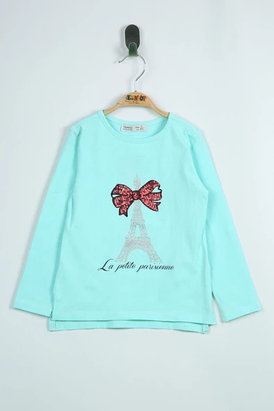 Toontoy Kız  Çocuk Tişört Paris Baskılı - Resim 3