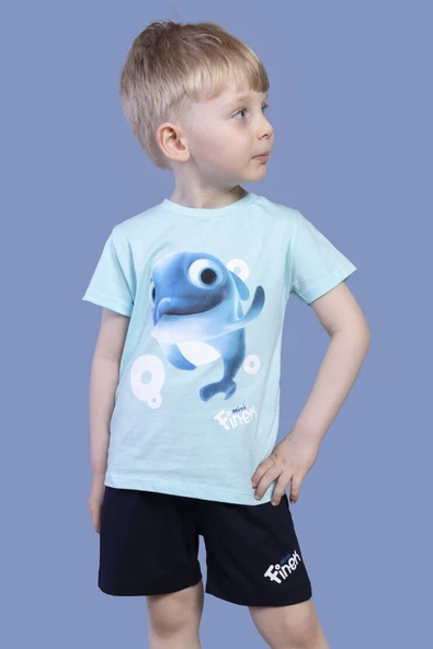Toontoy Erkek Çocuk Balık Baskılı Şortlu Takım ürün görseli 1