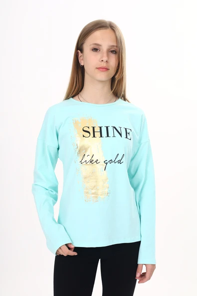 Toontoy Kız Çocuk Sweatshirt Shine Varak Baskılı ürün görseli 1