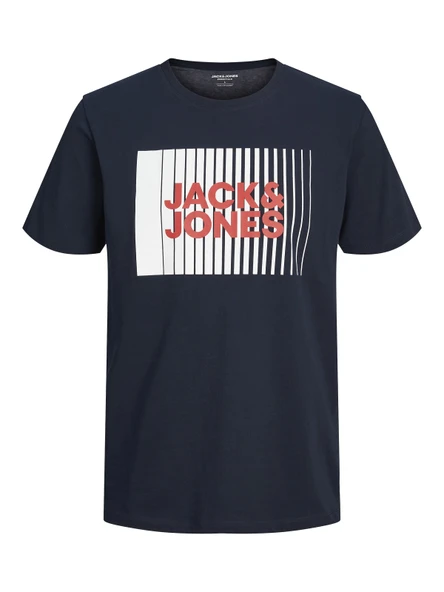 JACK JONES Yazı Detaylı Bisiklet Yaka Erkek Tişört 12233999 ürün görseli 1