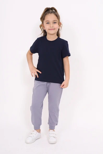 Toontoy Kız Çocuk Bisiklet Yaka Kısa Kollu Tişört ürün görseli 1